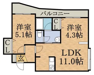 フォレスト神宮前【2階】の間取り