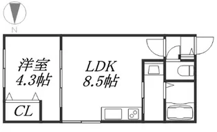 ラフィーネ円山公園・華【4階】の間取り