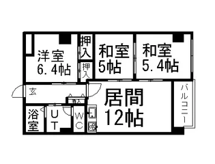 リベルティ山鼻【201号室】の間取り