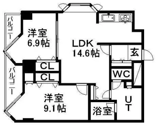 宮ヶ丘レジデンス神宮前(旧称サムティ宮ヶ丘レジデンス)【603号室】の間取り