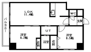 リヴェール山鼻【6階】の間取り