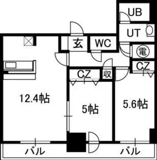 アルファタワー札幌南4条【01502号室】の間取り