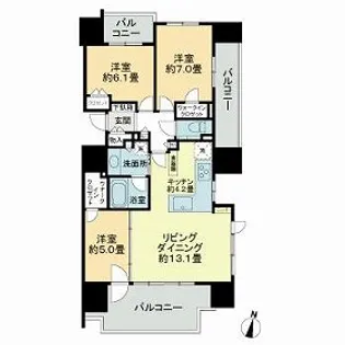 シティハウス円山【11階】の間取り