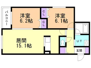 CASA MIYANOMORI【2階】の間取り