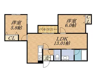 メニーズコート山鼻【303号室】の間取り