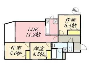 メニーズコート山鼻【3階】の間取り