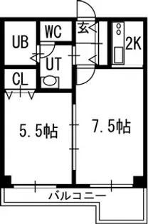 1DKの間取り画像