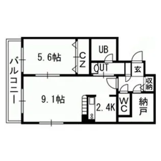 セントポーリアスィート【1201号室】の間取り