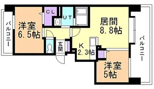 ドミ山鼻八条【1303号室】の間取り