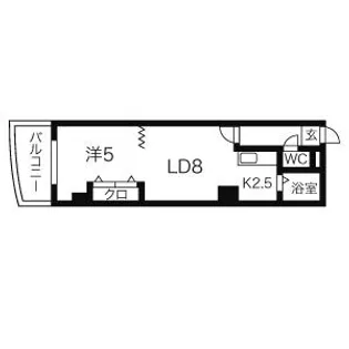 ミラバ札幌中央【8階】の間取り