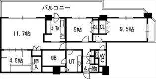 知事公館前タワーレジデンス【01201号室】の間取り