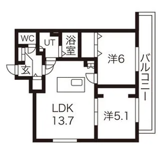 コンサップ円山公園【2階】の間取り