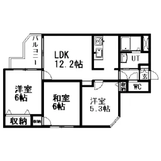 山鼻コンパウンド【0202号室】の間取り