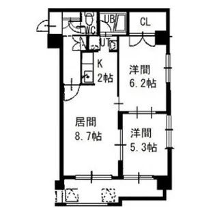 ルネサンス山鼻【301号室】の間取り
