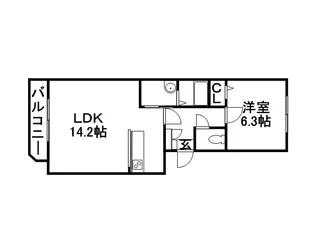 ノーベルコートS4【2階】の間取り
