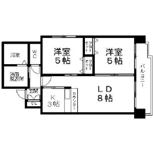 山鼻ハイム【0703号室】の間取り