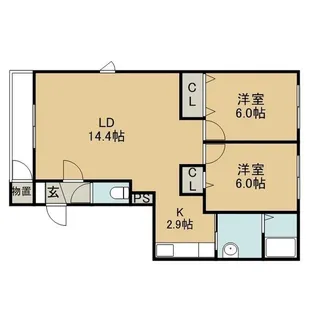 パークコート旭山【1階】の間取り