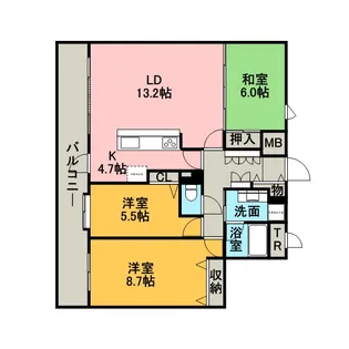 PRIME URBAN円山北四条【01002号室】の間取り