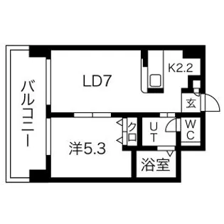 レヂデンス山鼻【603号室】の間取り