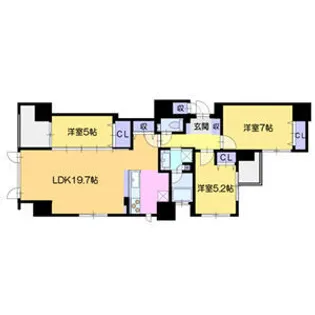 ライオンズ大通公園ステーションレジデンス【803号室】の間取り