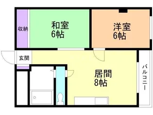 2DKの間取り画像