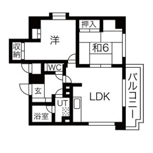 旭山シャトー桂和【904号室】の間取り