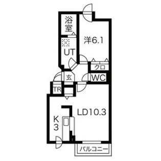 グレースコート【102号室】の間取り