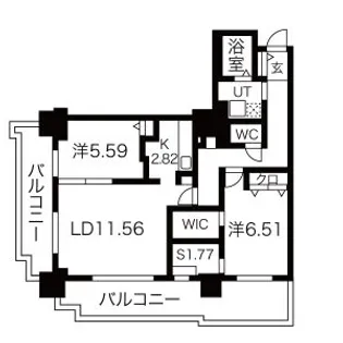 パシフィックタワー札幌【27階】の間取り