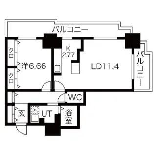 パシフィックタワー札幌【24階】の間取り