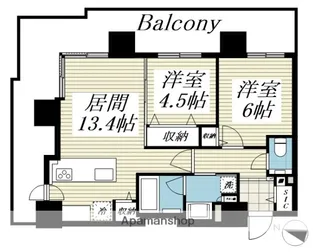ブランズタワーアイム札幌大通公園【3階】の間取り