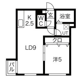 ル・ファール山鼻14条【403号室】の間取り