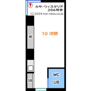 カサ・ウィスタリア【206号室】の間取り