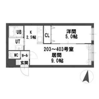 グランメール北11条【4階】の間取り