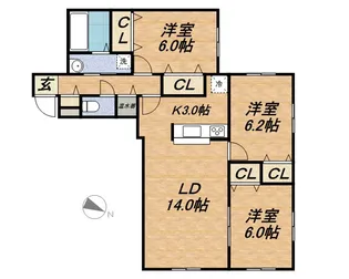 ル・ファール南円山【2階】の間取り