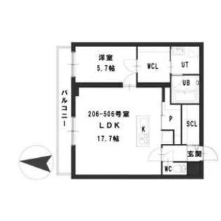 ピオネロ伏見【3階】の間取り