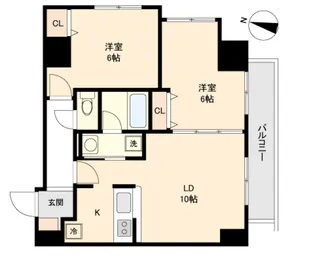 ラクラス円山公園【10階】の間取り