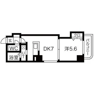 1DKの間取り画像