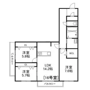 Alivis美園【2階】の間取り