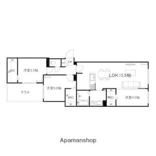 ブランシャール西線11条HD【1階】の間取り