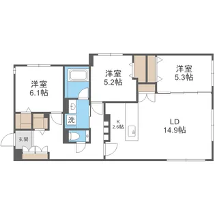 グレン山鼻【1階】の間取り