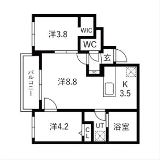 BALBONI山鼻(バルボーニ山鼻)【302号室】の間取り