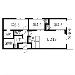 BALBONI山鼻(バルボーニ山鼻)【105号室】の間取り