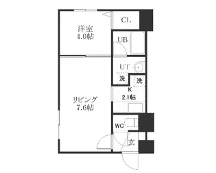 カレラ月寒中央【4階】の間取り