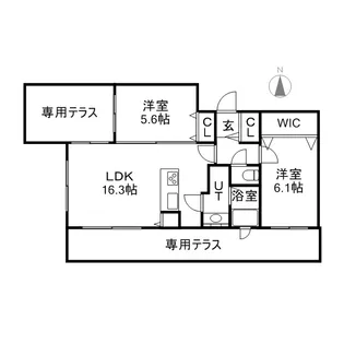 EーHORIZON伏見【1階】の間取り