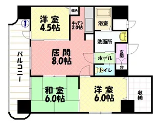ノルテ1条通【0801号室】の間取り