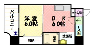 ノルテ1条通【0403号室】の間取り