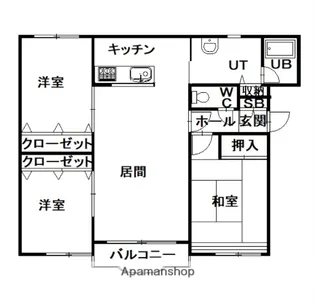 E21ユーメス【101号室】の間取り