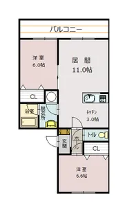 シャンノール2.4【102号室】の間取り