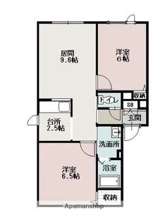 グランシャリオⅠ【201号室】の間取り