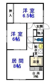 ジューヌフィーユ北門【101号室】の間取り